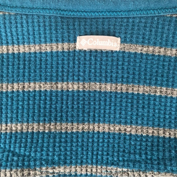 Columbia Along The Shore Striped Long Sleeve Henley Thermal Size L - Picture 6 of 8